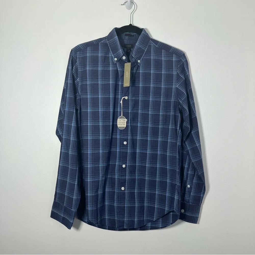 J. Crew Men’s Slim Cut Plaid Button Down Shirt 100% Cotton Size S NWT